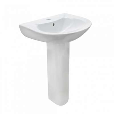 Goodone Stand Alone Square Ceramic Pedestal Bathroom Wash Hand Basins