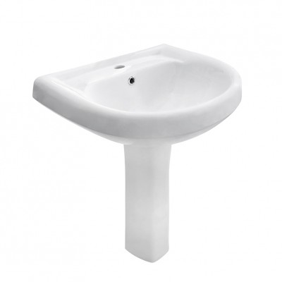 Goodone Pure One Piece Cloakroom Wash Hand Basin Sink And Pedestal